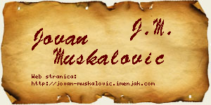 Jovan Muskalović vizit kartica